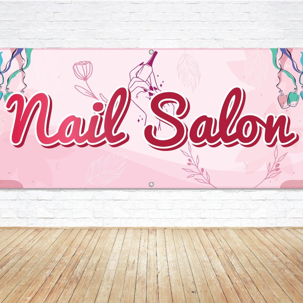 NAIL SALON Generic Vinyl Banner 5ft. Sign Beauty Nails Shop Store Front Display